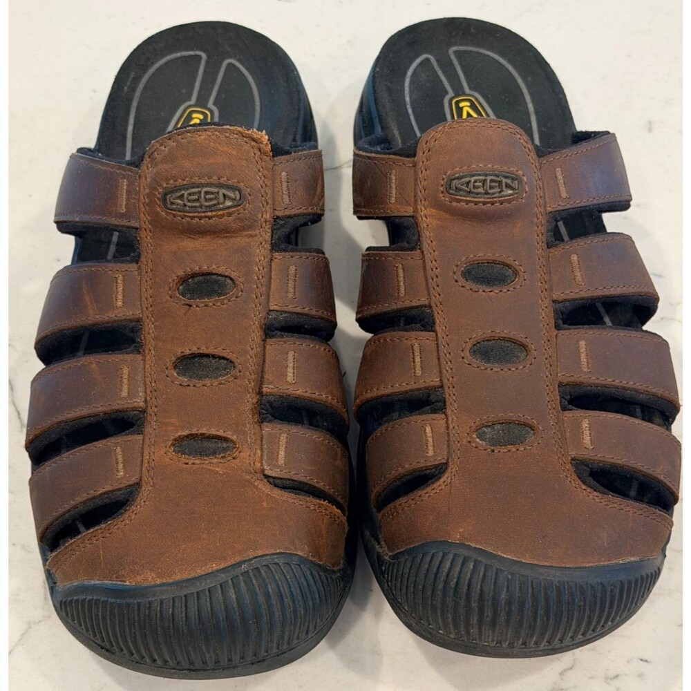 Keen Dayton Brown Leather Slide/Mule Sport Sandals Men’s Size 9